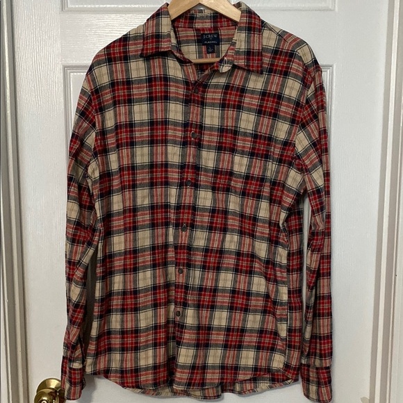 J. Crew Other - J. Crew Men's Large Casual Red,Navy and Cream  Plaid Flannel
